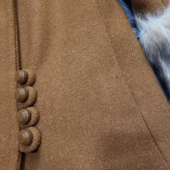 Fur Trimmed Women's Coat Suede - Picture 12 of 16